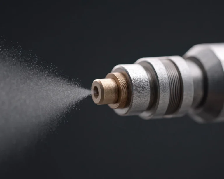 Fine mist diesel fuel spray from a high-pressure injector nozzle used in PTL thermal assessment of an advanced injector concept